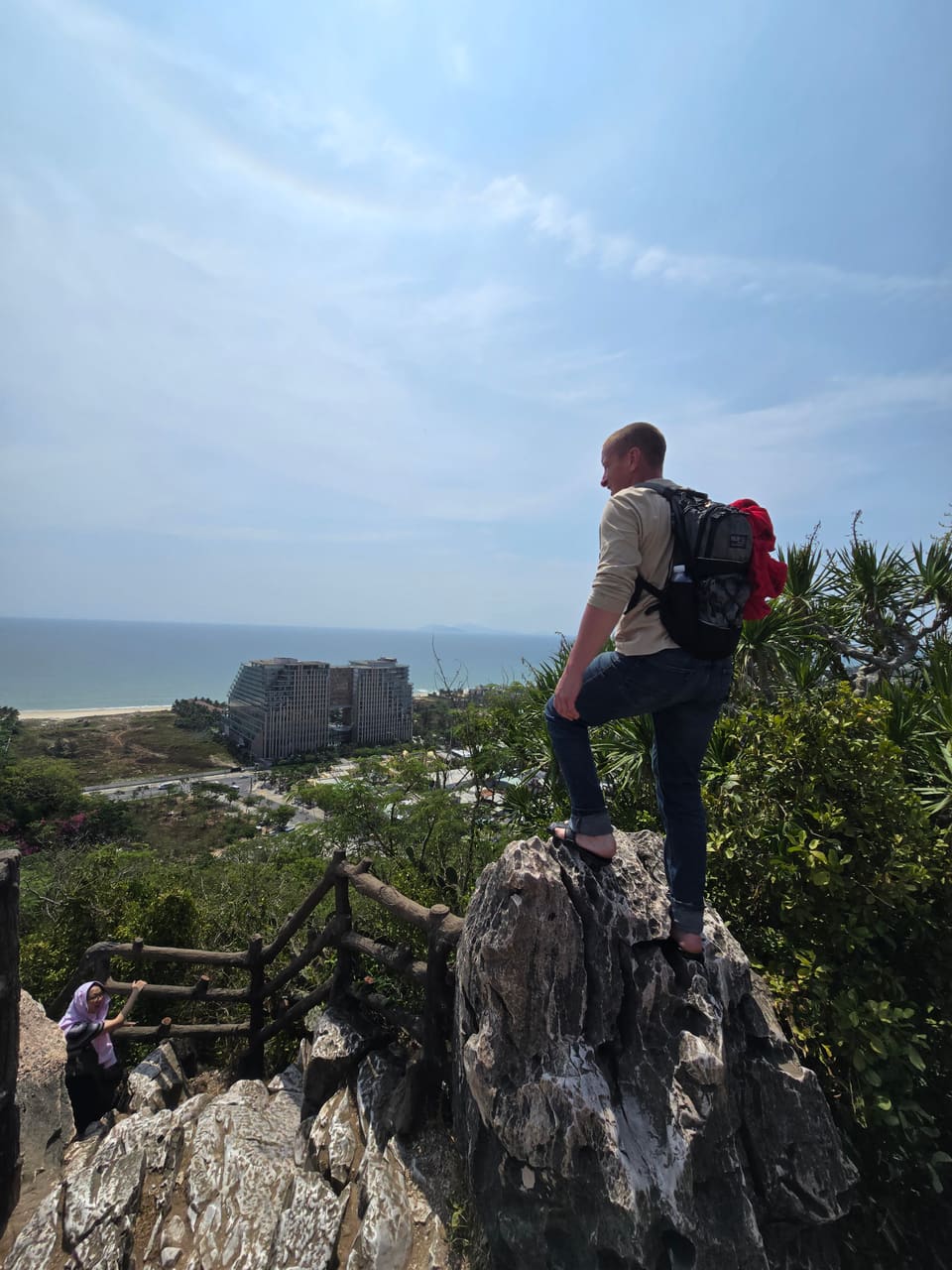 The green Sơn Trà peninsula meeting the sea near Da Nang