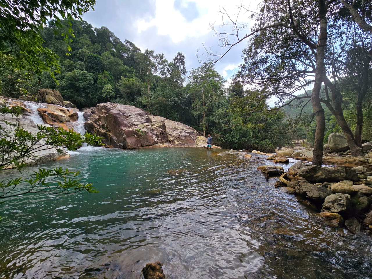 A hidden turquoise swimming hole in the jungle