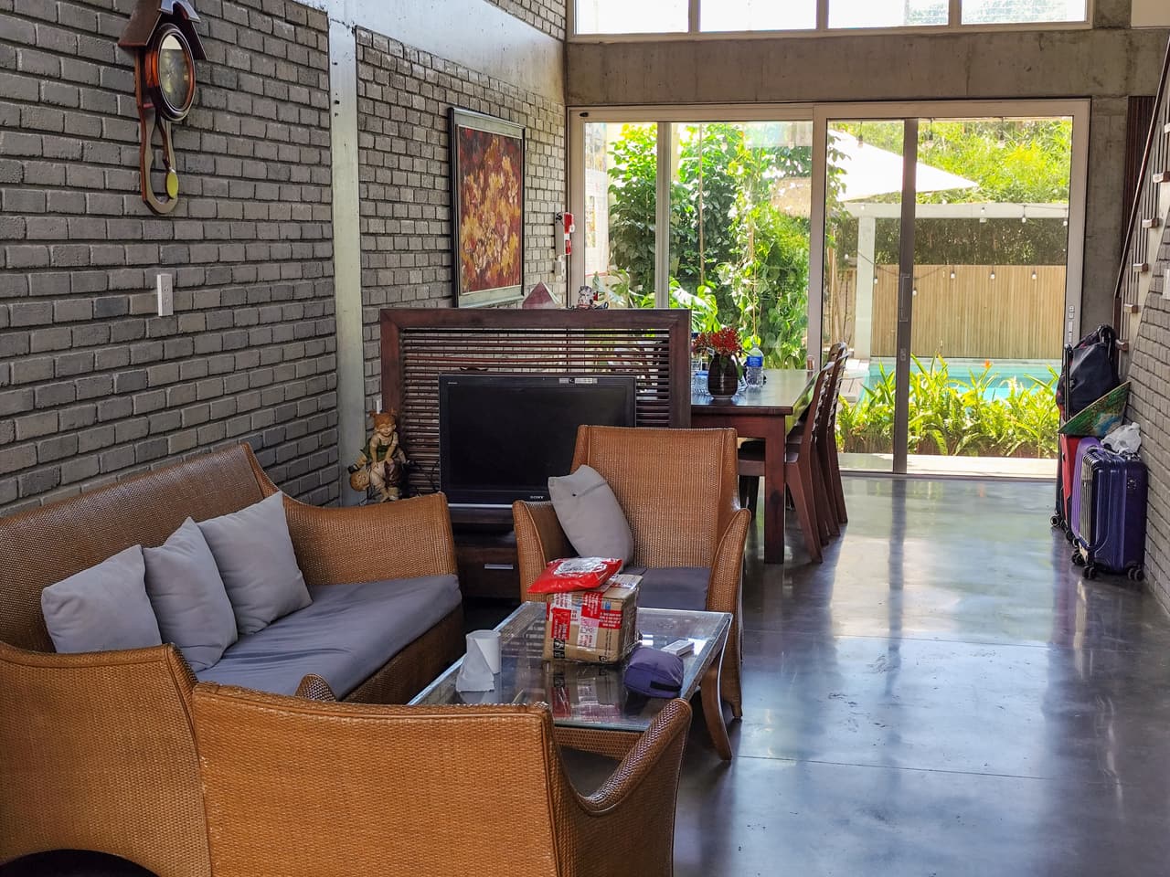 The open lounge, looking out to the garden